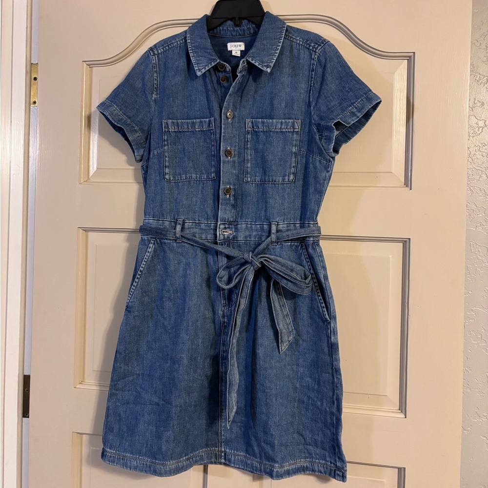 J Crew- Pocket Denim Shirt Dress